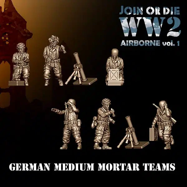 28mm German FALLSCHIRMJÄGER Medium Mortar Teams