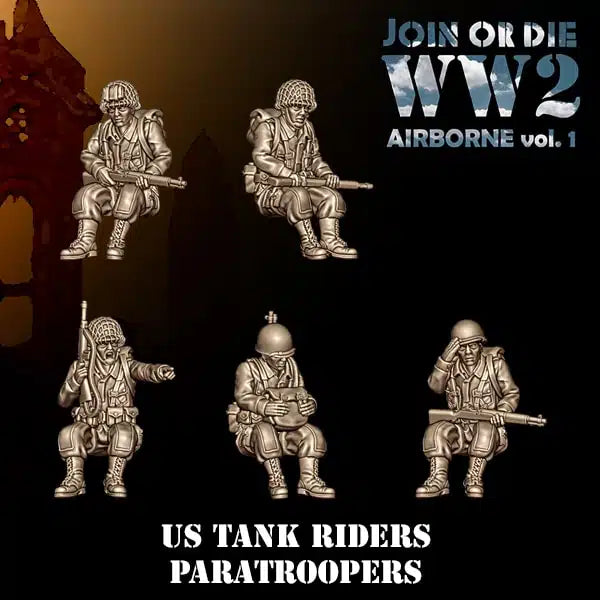 28mm US Airborne Paratroopers Tank Riders