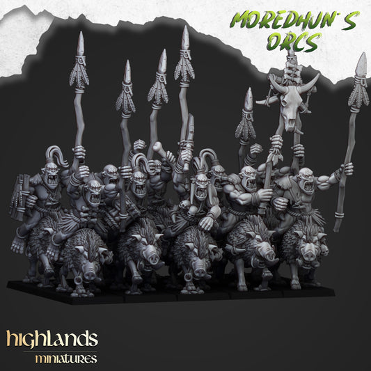 28mm Cave Orc Boar Riders - Orc & Goblin Tribes