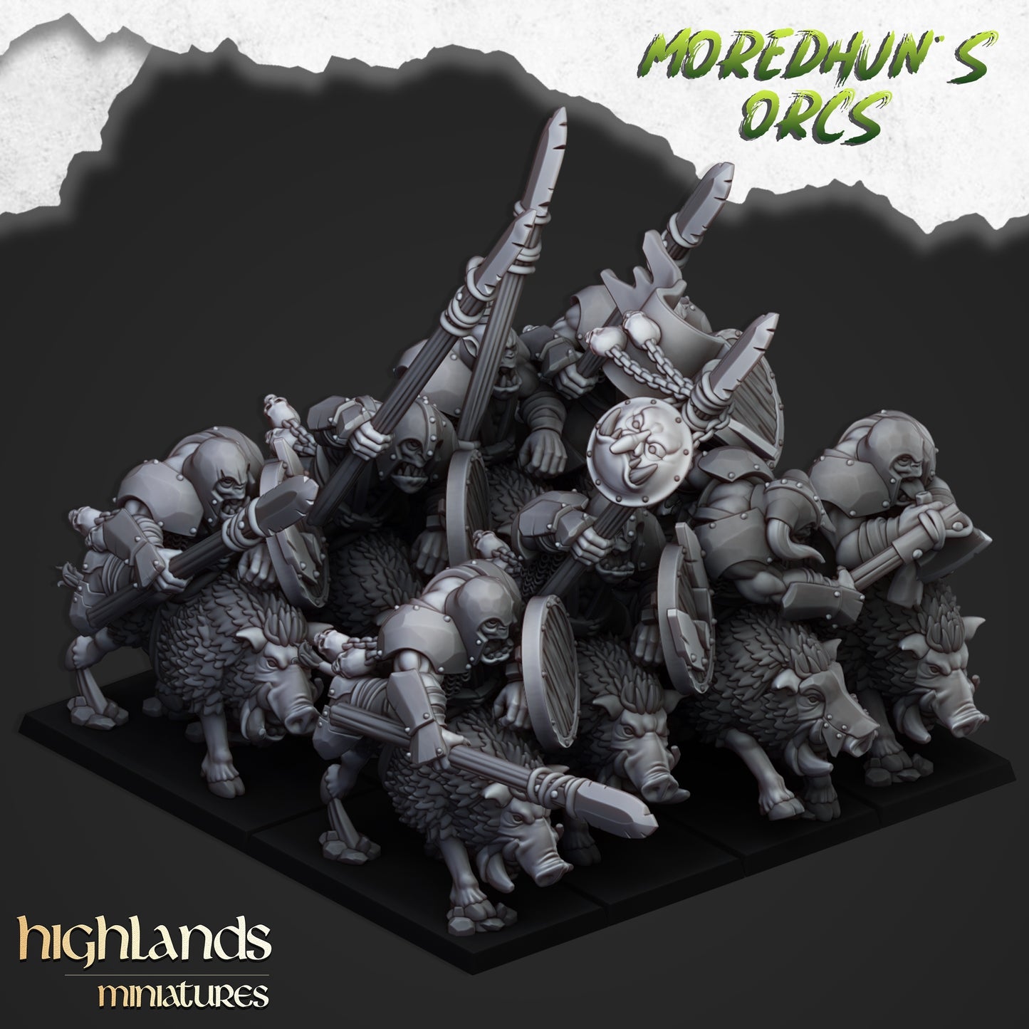 28mm Boar Riders - Orc Tribes