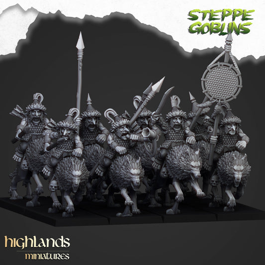 28mm Mounted Steppe Goblins with Spears - Orc & Goblin Tribes