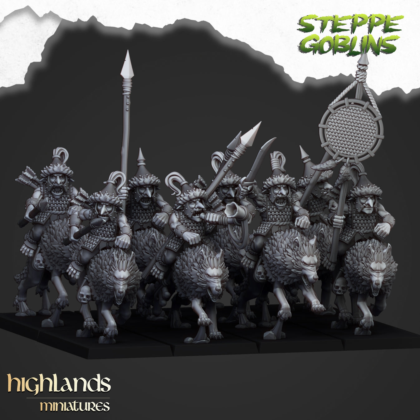 28mm Mounted Steppe Goblins with Spears - Orc & Goblin Tribes – Proxy ...