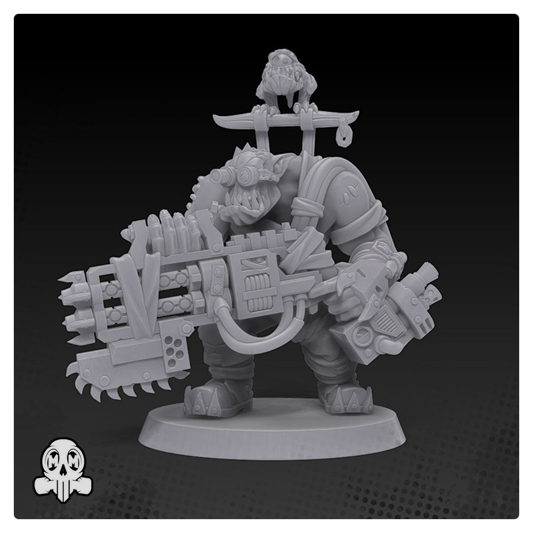 28mm Orc Spanner Boss and Goblin Sidekick