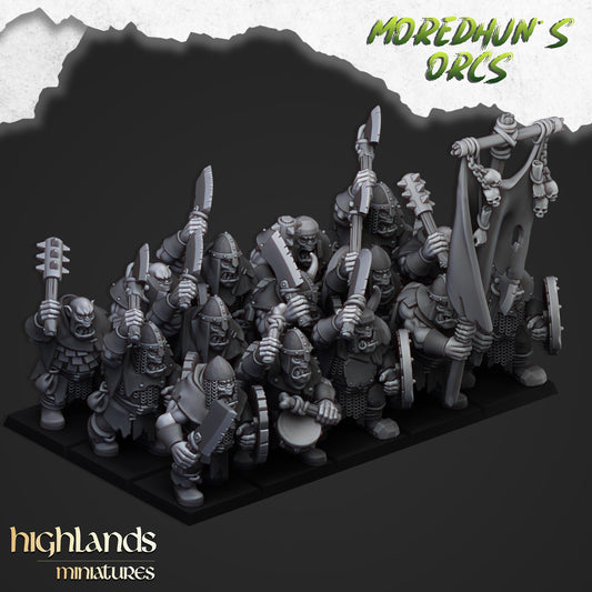 28mm Orc Warriors with Hand Weapons and Shields - Orc & Goblin Tribes