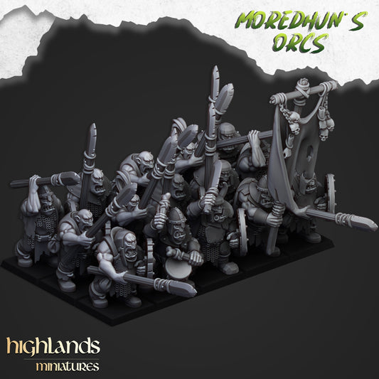 28mm Orc Warriors with Spears and Shields - Orc & Goblin Tribes