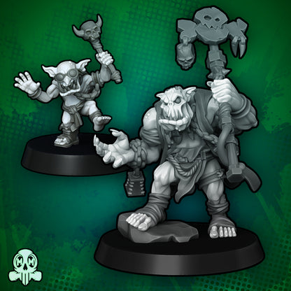 28mm Orc Shaman and Goblin Sidekick