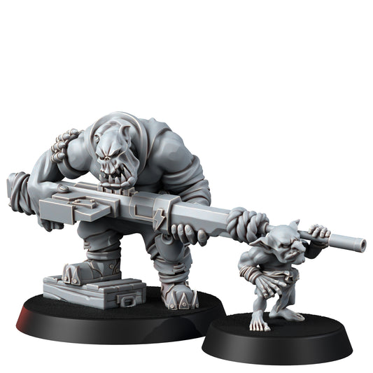 28mm Orc Sniper and Goblin Sidekick