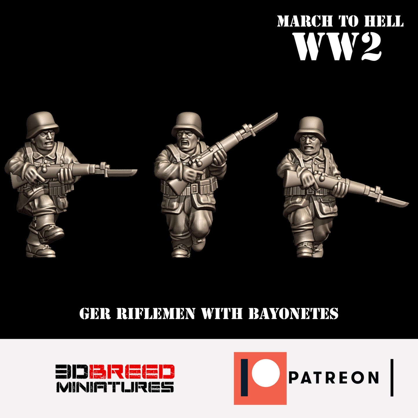 Ger Riflemen w/Bayonets Pack 2