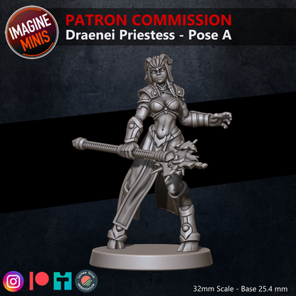 Role-Playing Miniatures - Dranei Priestess Pose A