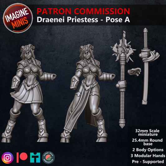 Role-Playing Miniatures - Dranei Priestess Pose A