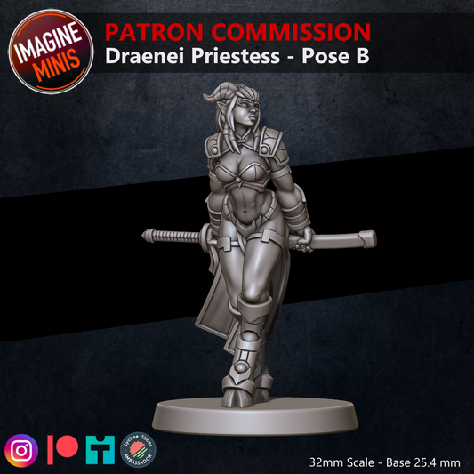 Role-Playing Miniatures - Dranei Priestess Pose B
