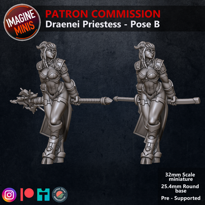 Role-Playing Miniatures - Dranei Priestess Pose B