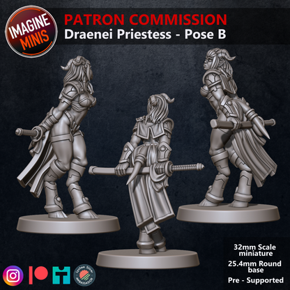 Role-Playing Miniatures - Dranei Priestess Pose B