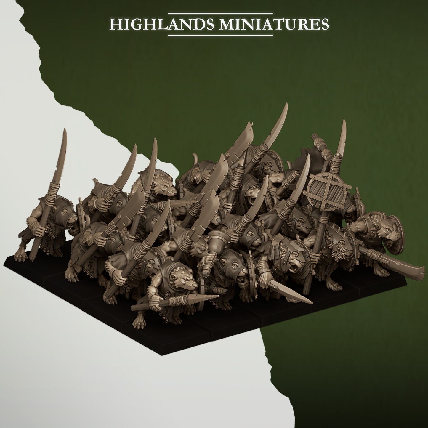 28mm Sewer Rats with Spears - Sewer Vermin