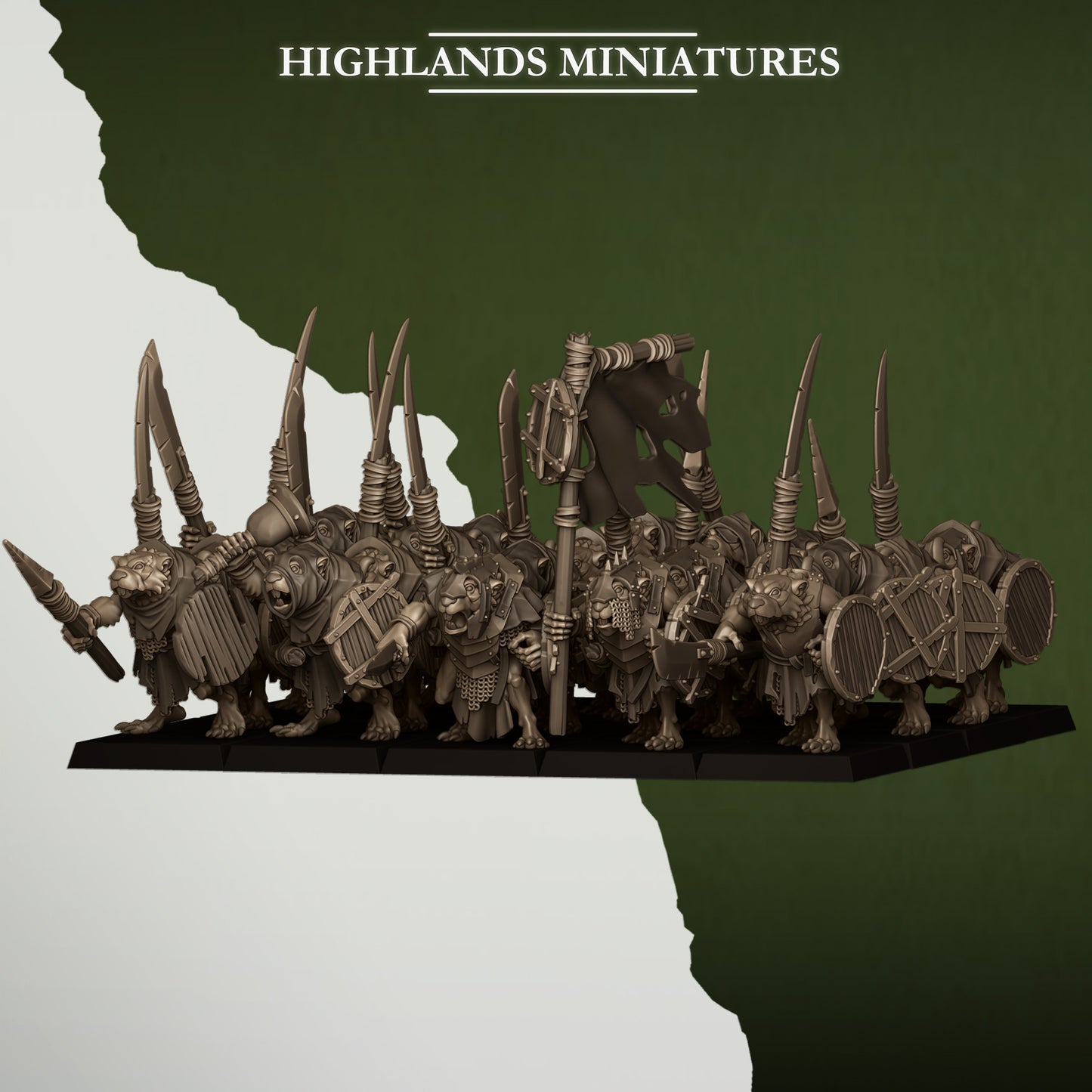 28mm Sewer Rats with Spears - Sewer Vermin