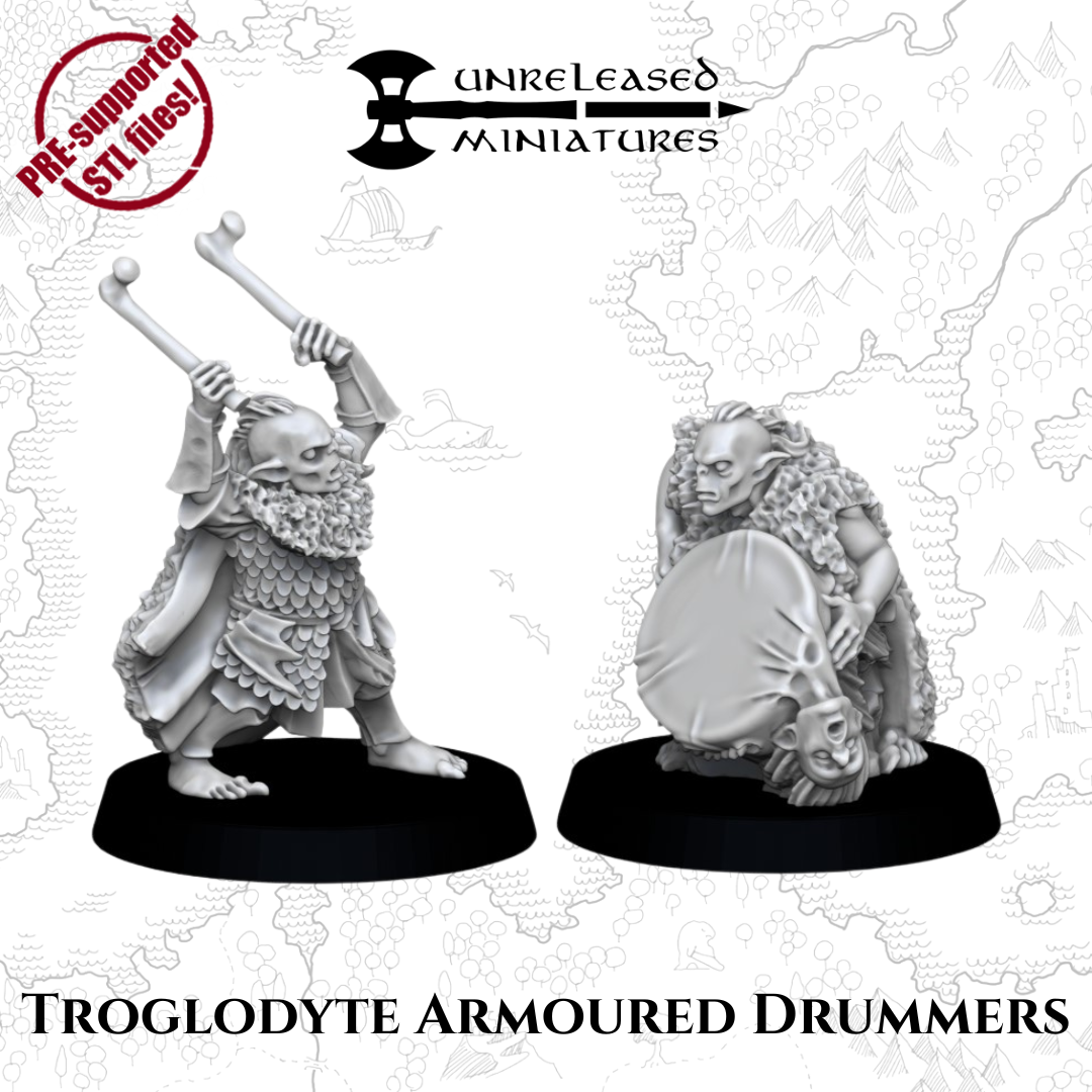 28mm Armoured Troglodyte Drummers