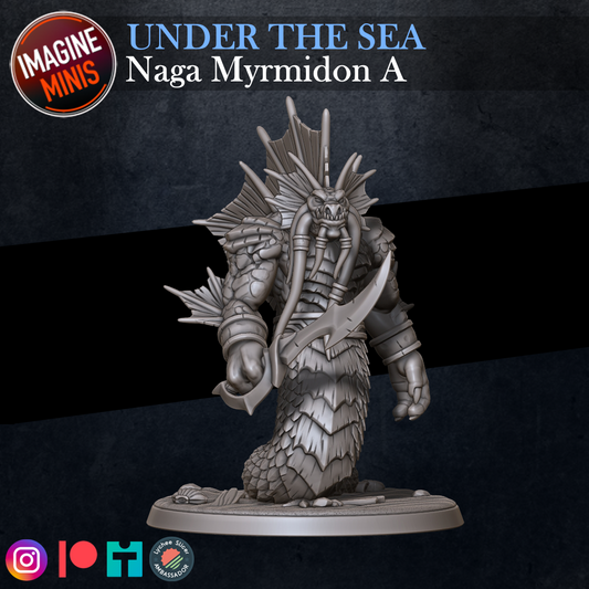 Role-Playing Miniatures - Naga Myrmidon A