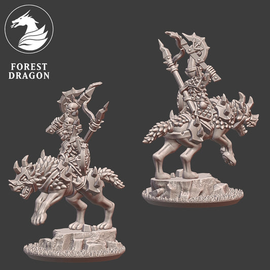 Dwarf Demonsmiths - 10mm Hobgoblin Wolf Rider Hero