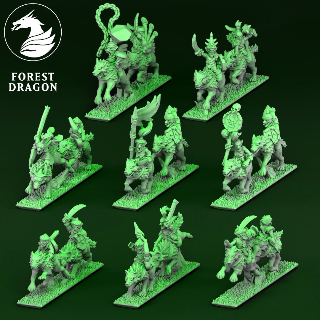 Orcs & Goblins - 10mm Goblin Wolf Rider Regiment