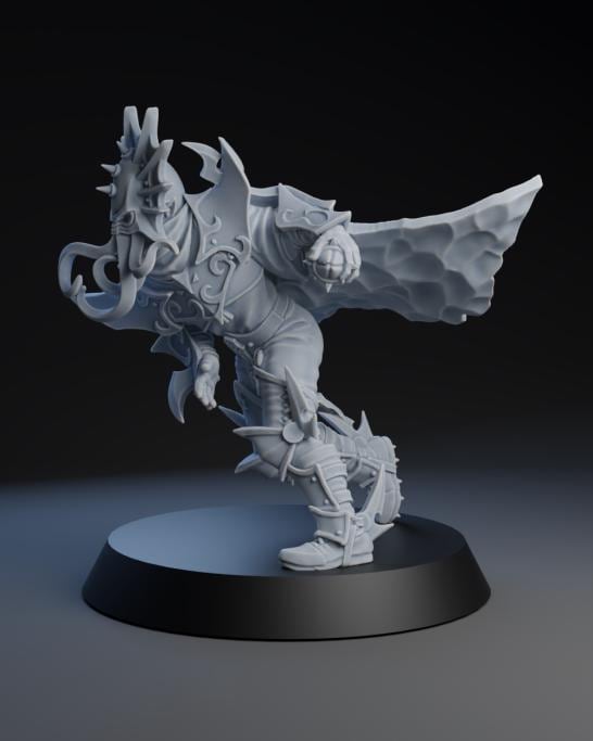 Dark Elf Blitzer Star Player | Fantasy Football | Dark Elf Team | Brutefun Miniatures