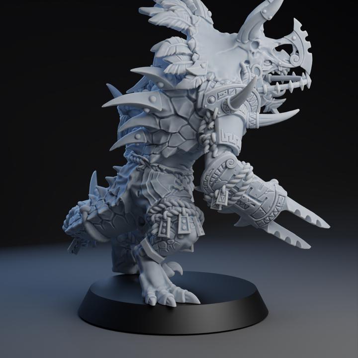 Lizard Blitzer Star Player | Fantasy Football | Lizardmen Team | Brutefun Miniatures