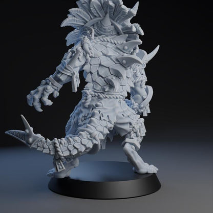Lizard Blitzer Star Player | Fantasy Football | Lizardmen Team | Brutefun Miniatures