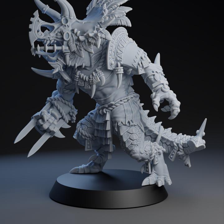 Lizard Blitzer Star Player | Fantasy Football | Lizardmen Team | Brutefun Miniatures