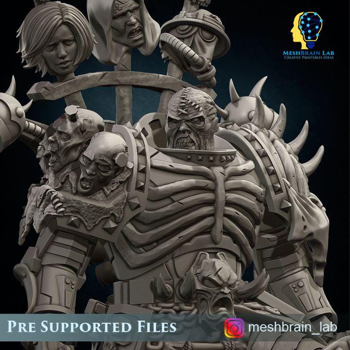 Doom Marines Executor Lord | Chaos | 32mm | Meshbrain Labs
