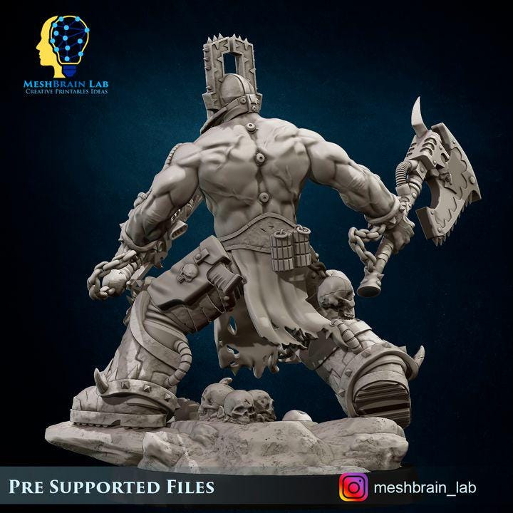 Doom Marines Chaos Berzerker Champion | Chaos | 32mm | Meshbrain Labs
