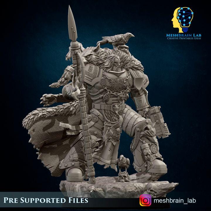 Harald Wutan- Sons of the Aesir Chapter Lord | Imperial Marines | 32mm | Meshbrain Labs