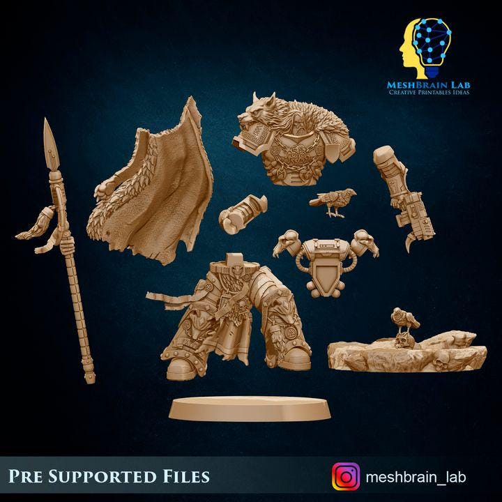 Harald Wutan- Sons of the Aesir Chapter Lord | Imperial Marines | 32mm | Meshbrain Labs