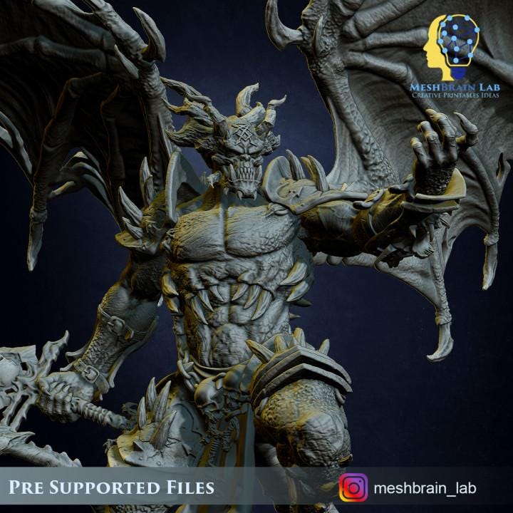 Aamon, The Demon Lord of the Abyss | Chaos | 32mm | Meshbrain Labs