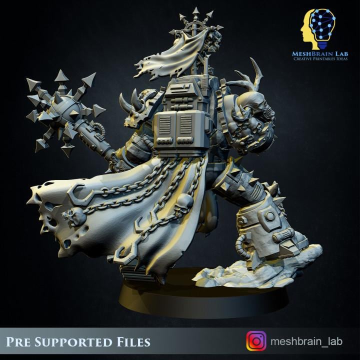 Doom Marines Chaos Terminator Lord | Chaos | 32mm | Meshbrain Labs