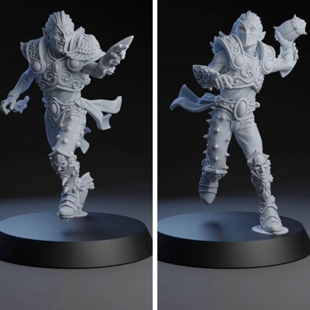 Twin Elf Star Player | Fantasy Football | Elf Team | Brutefun Miniatures
