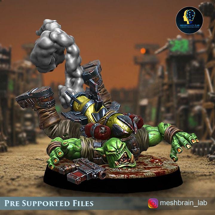 Rokkit Maniacs Orc Squad | Orks | 32mm | Meshbrain Labs