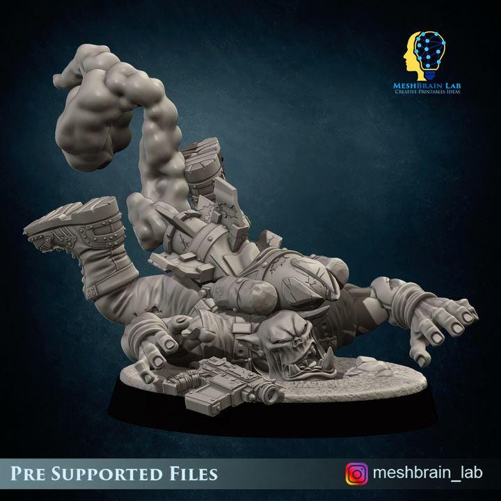 Rokkit Maniacs Orc Squad | Orks | 32mm | Meshbrain Labs