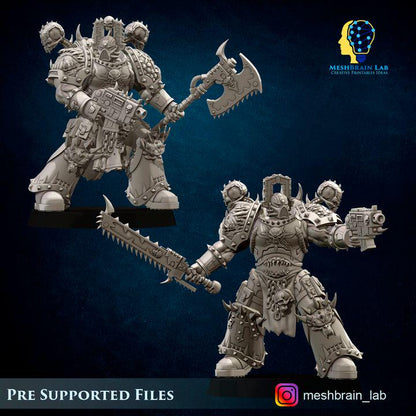 Doom Marines Berserkers Squad | Chaos | 32mm | Meshbrain Labs