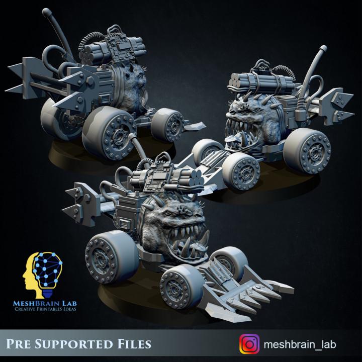 ORK BIG MEK Mad Hobbyst with bomb pets | Orks | 32mm | Meshbrain Labs