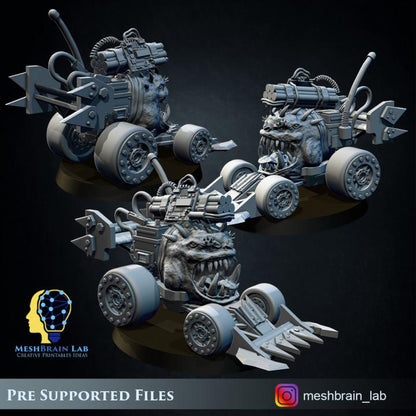 ORK BIG MEK Mad Hobbyst with bomb pets | Orks | 32mm | Meshbrain Labs