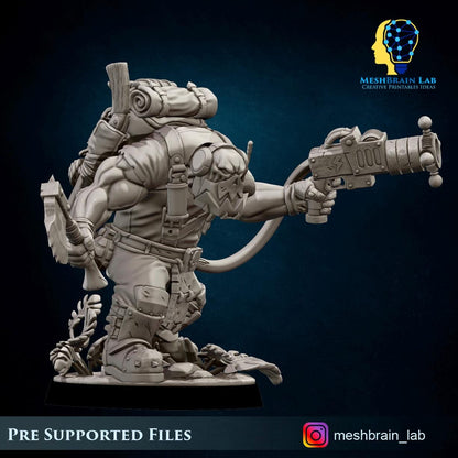 Ork Kommando with Energy Gun | Orks | 32mm | Meshbrain Labs