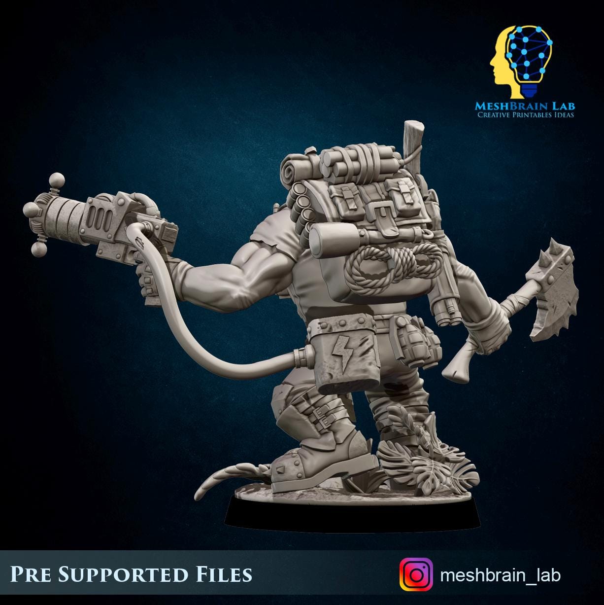 Ork Kommando with Energy Gun | Orks | 32mm | Meshbrain Labs