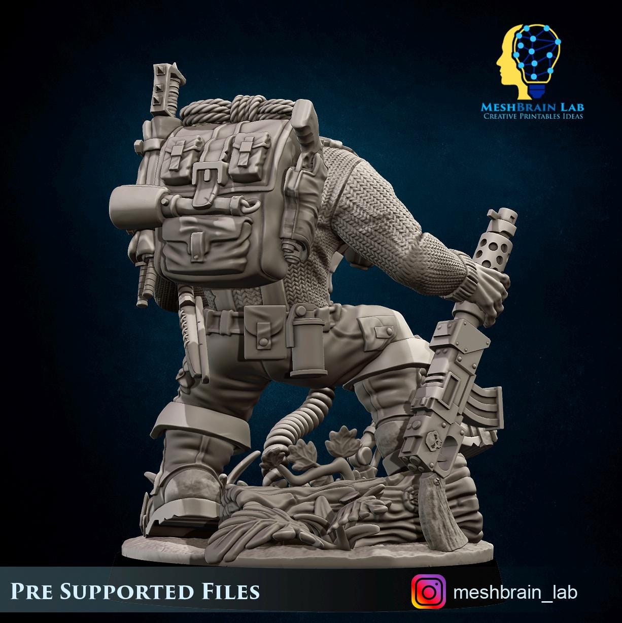 Ork Kommando Radio operator | Orks | 32mm | Meshbrain Labs