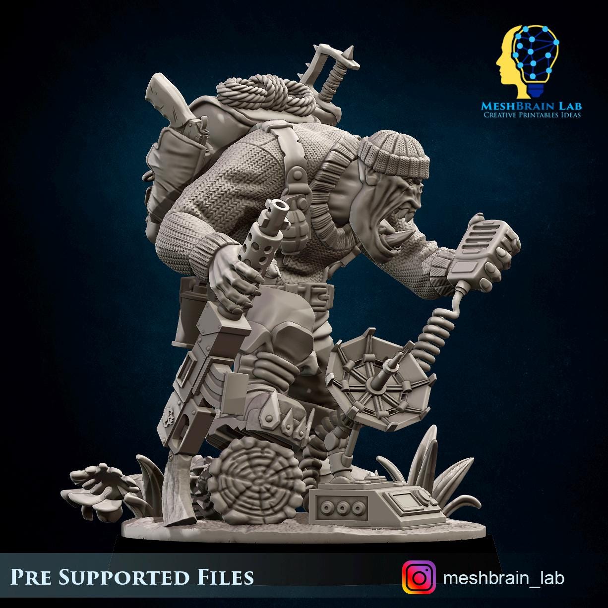 Ork Kommando Radio operator | Orks | 32mm | Meshbrain Labs