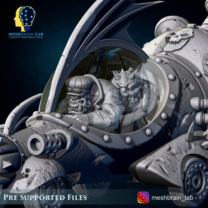 Evil Machine Race Ork car | Orks | 32mm | Meshbrain Labs