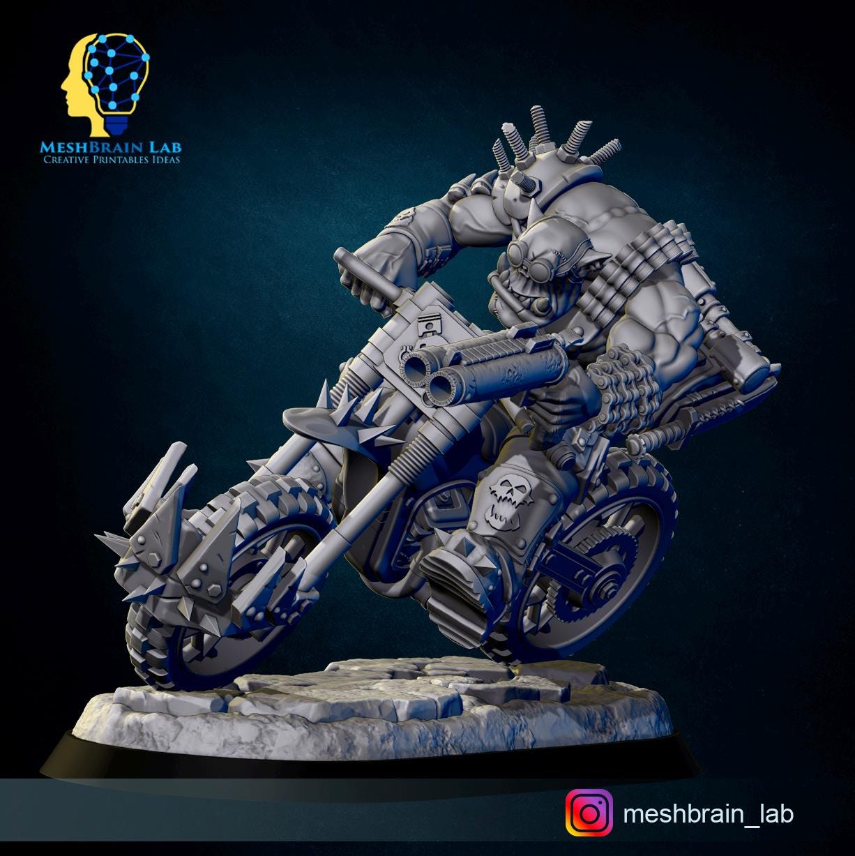 Wasteland Biker Orks Squad | Orks | 32mm | Meshbrain Labs