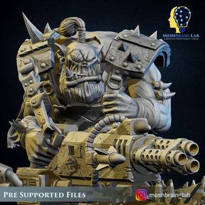 Pirate Ork With Big Bada Boom Weapon 2 | Orks | 32mm | Meshbrain Labs