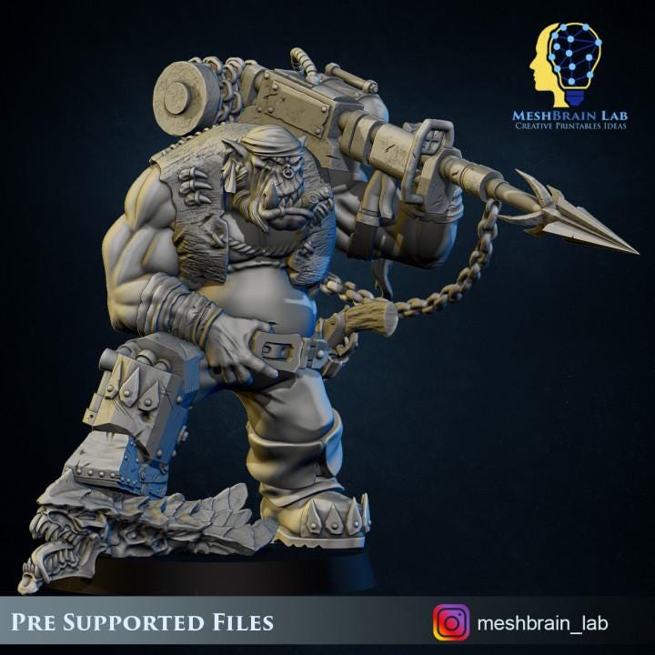 Ork Pirate harpooner | Orks | 32mm | Meshbrain Labs