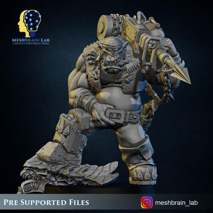 Ork Pirate harpooner | Orks | 32mm | Meshbrain Labs