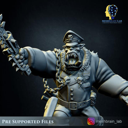 Ork nobz General | Orks | 32mm | Meshbrain Labs