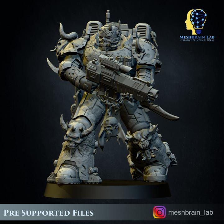 Doom Marines Squad | Chaos | 32mm | Meshbrain Labs